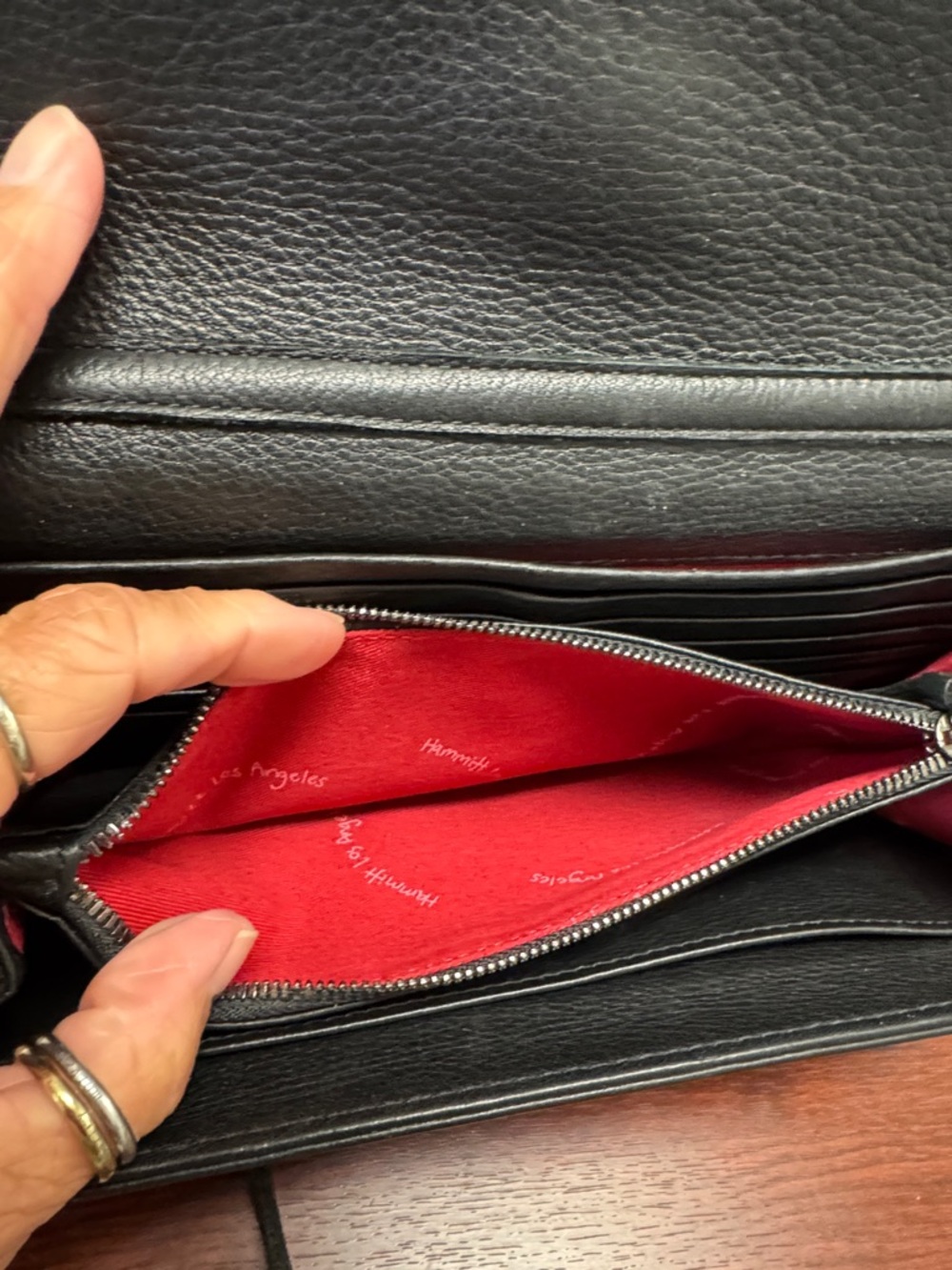 Hammitt AJ Black Leather Crossbody Clutch with Silver Hardware - Picture 10 of 11